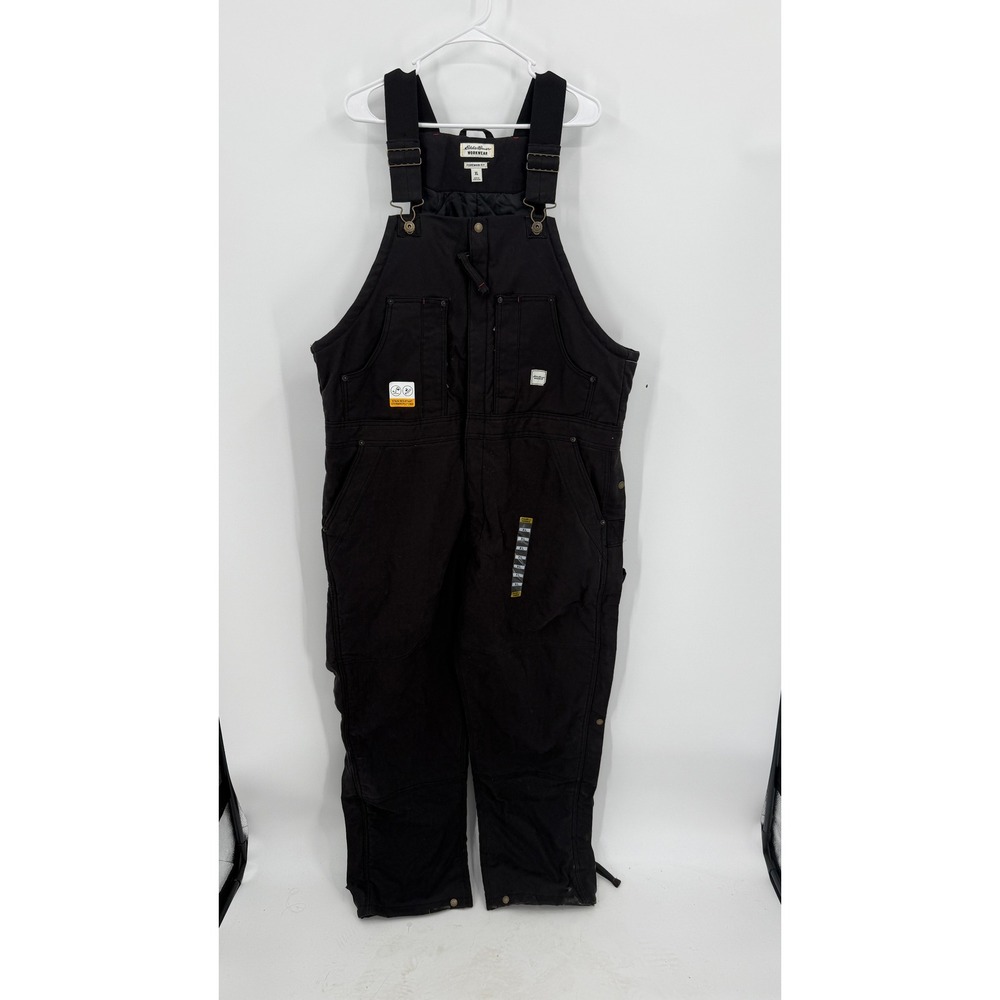 Eddie Bauer Workwear Glacier Peak Insulated Bib Overalls Black EBB-E0309 Mens XL